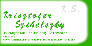 krisztofer szihelszky business card